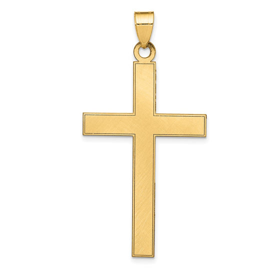 Gold Flat Etched Latin Cross Pendant