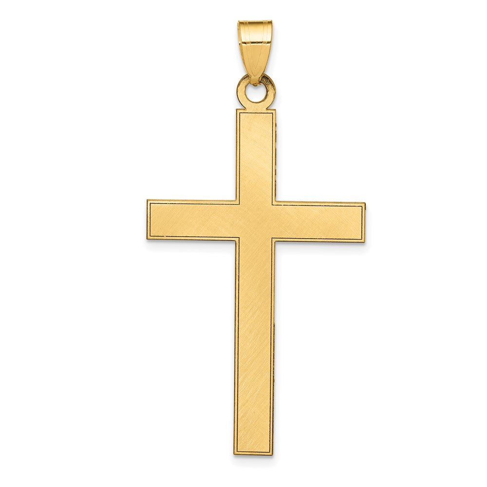 Gold Flat Etched Latin Cross Pendant