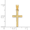 Gold Flat Etched Latin Cross Pendant