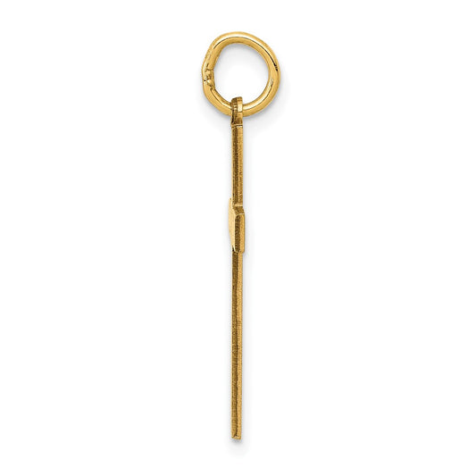 14K Laser Designed Cross with Hearts Charm