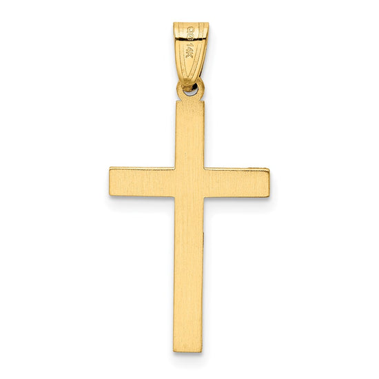 Gold Flat Etched Latin Cross Pendant