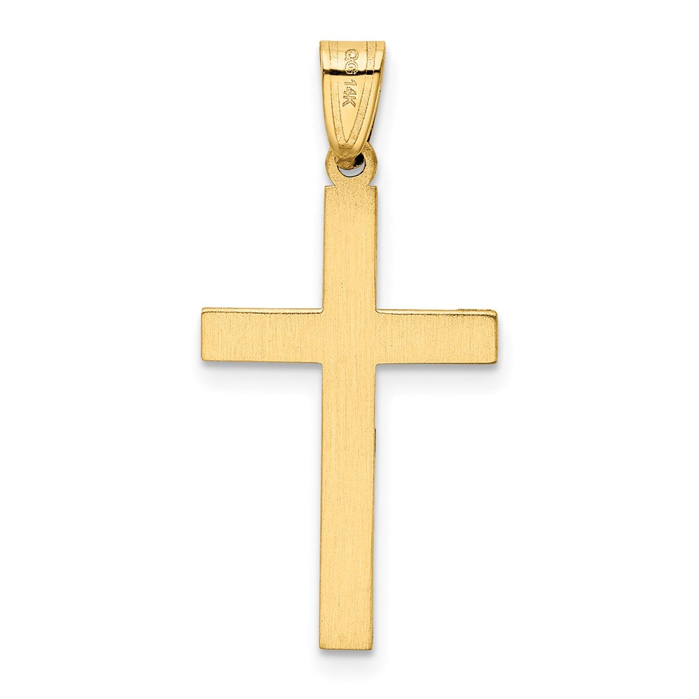 Gold Flat Etched Latin Cross Pendant