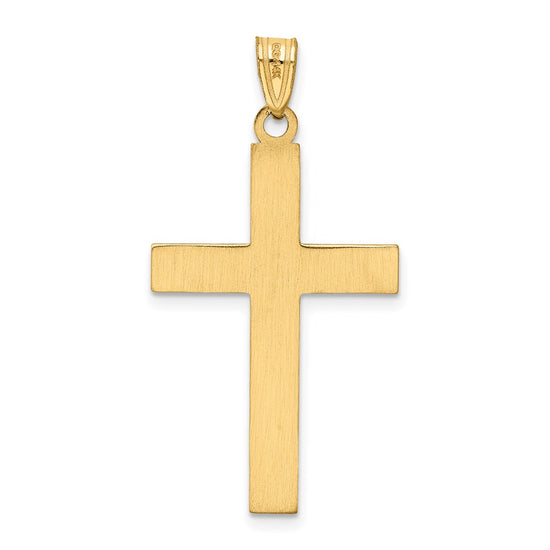 Gold Flat Etched Latin Cross Pendant