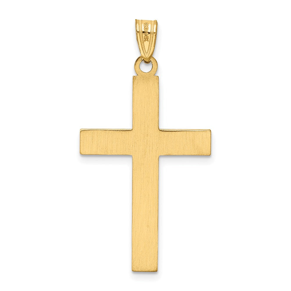 Gold Flat Etched Latin Cross Pendant