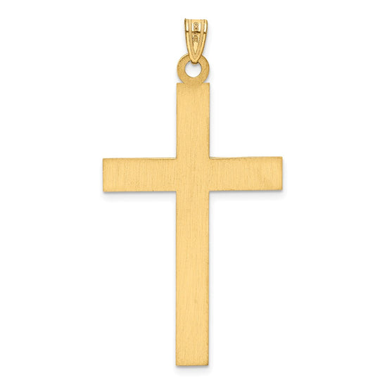 Gold Flat Etched Latin Cross Pendant