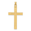 Gold Flat Etched Latin Cross Pendant