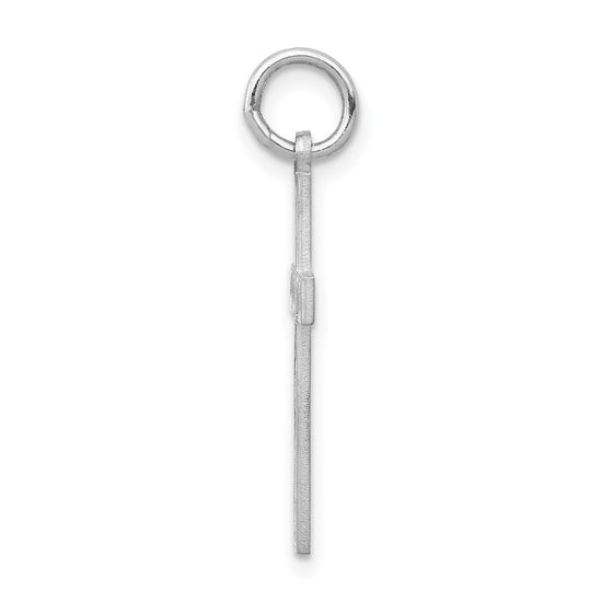 14K White Gold Laser Designed Floral Cross Charm