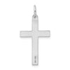 14K White Gold Laser Designed Floral Cross Charm