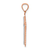 14k Rose Gold and White Rhodium Diamond-cut Cross Pendant