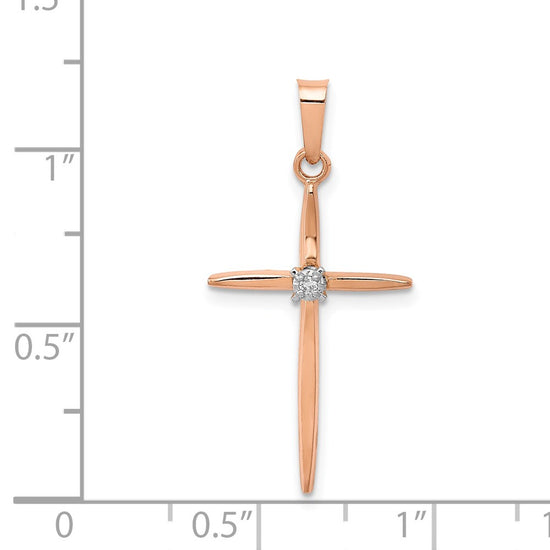 Gold Diamond Accent Cross Pendant