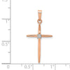 14k Rose Gold Diamond Cross Pendant