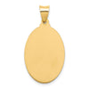 14k Polished and Satin Hollow Sacred Heart of Jesus Medal Oval Pendant