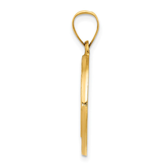 14k Polished and Satin St Benedict Hollow Medal Pendant