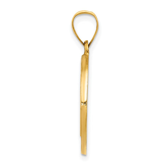 14k Polished and Satin St Benedict Hollow Medal Pendant