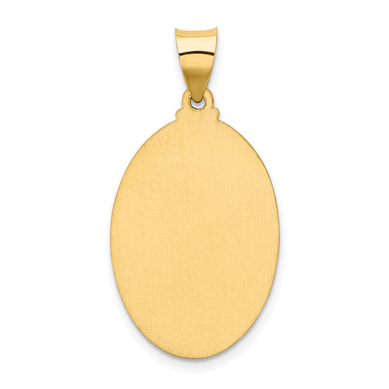 14k Polished and Satin Hollow Our Lady of Guadalupe Medal Oval Pendant