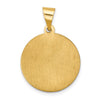 14k Polished and Satin Hollow Our Lady of Lourdes Medal Round Pendant