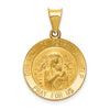14k Polished and Satin Hollow Our Lady of Perpetual Help Medal Round Pendant