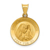 14k Polished and Satin Hollow Our Lady of Sorrows Medal Round Pendant
