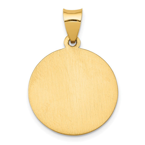 14k Polished and Satin Hollow St. Barbara Medal Pendant