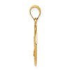 14k Polished and Satin Hollow St. Charles Medal Pendant