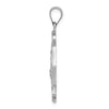 14k White Gold Polished and Satin Hollow St Florian Badge F.D. Medal Pendant