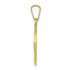 14k Polished and Satin Hollow Saint George Medal Round Pendant