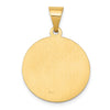 14k Polished and Satin Hollow Saint George Medal Round Pendant