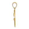 14k Polished and Satin Hollow Saint John Medal Round Pendant