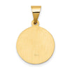 14k Polished and Satin Hollow St John the Baptist Medal Round Pendant