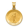 14k Polished and Satin Hollow St John the Baptist Medal Round Pendant