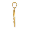 14k Polished and Satin Hollow St Joseph Medal Round Pendant