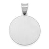 14k White Gold Polished and Satin Hollow St Joseph Medal Round Pendant