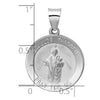 14K White Gold Polished and Satin Hollow St Jude Thaddeus Medal Round Pendant
