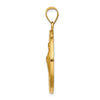 14k Polished and Satin Large Hollow St. Jude Thaddeus Medal Round Pendant