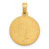 14k Polished and Satin Hollow St Luke Medal Round Charm