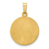 14k Polished and Satin Hollow St Mark Medal Round Pendant