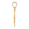 14k Polished and Satin Hollow St Paul Medal Round Pendant
