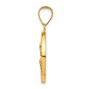 14k Polished and Satin Hollow St Peregrine Medal Round Pendant