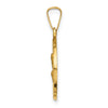 14k Polished and Satin Hollow St Peregrine Medal Round Pendant