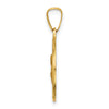 14k Polished and Satin Hollow Saint Peter Medal Round Pendant