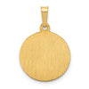 14k Polished and Satin Hollow Saint Peter Medal Round Pendant