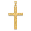 Gold Etched Floral Design Cross Pendant