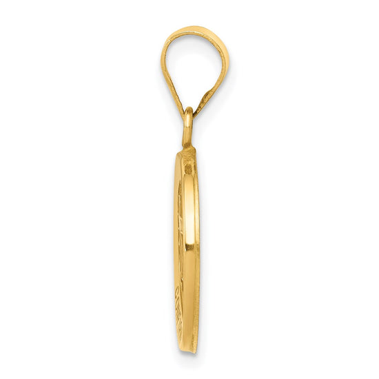 14k Polished and Satin Hollow CONFIRMATION with Cross Charm