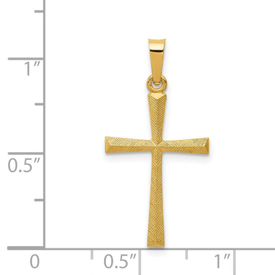 14k Textured and Polished Latin Cross Pendant