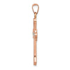 14K Rose Gold and White Rhodium Fleur de Lis Cross Pendant