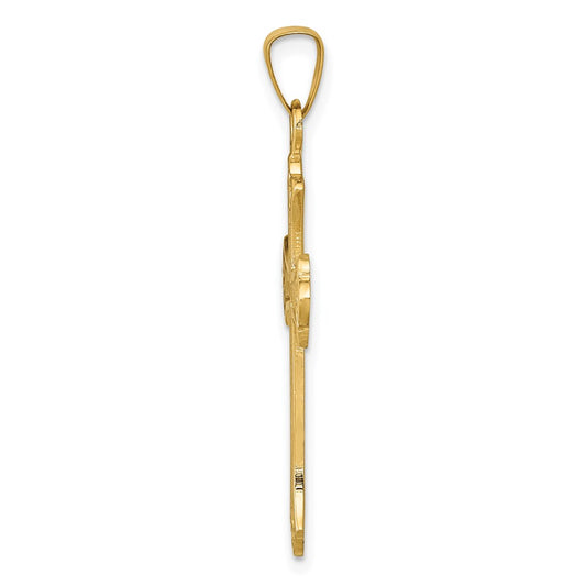 Gold Fleur de lis Cross Pendant