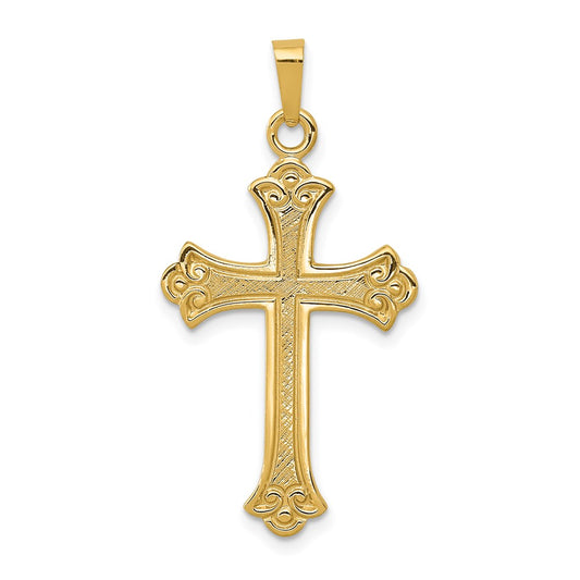 Gold Fleur de lis Cross Pendant