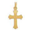 14K and White Rhodium Diamond Fleur De Lis Cross with Heart Pendant