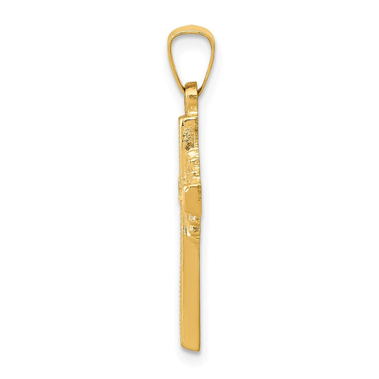 14k Polished Celtic Iona Cross Pendant