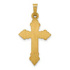 14k Brushed and Polished Fleur de Lis Cross Pendant